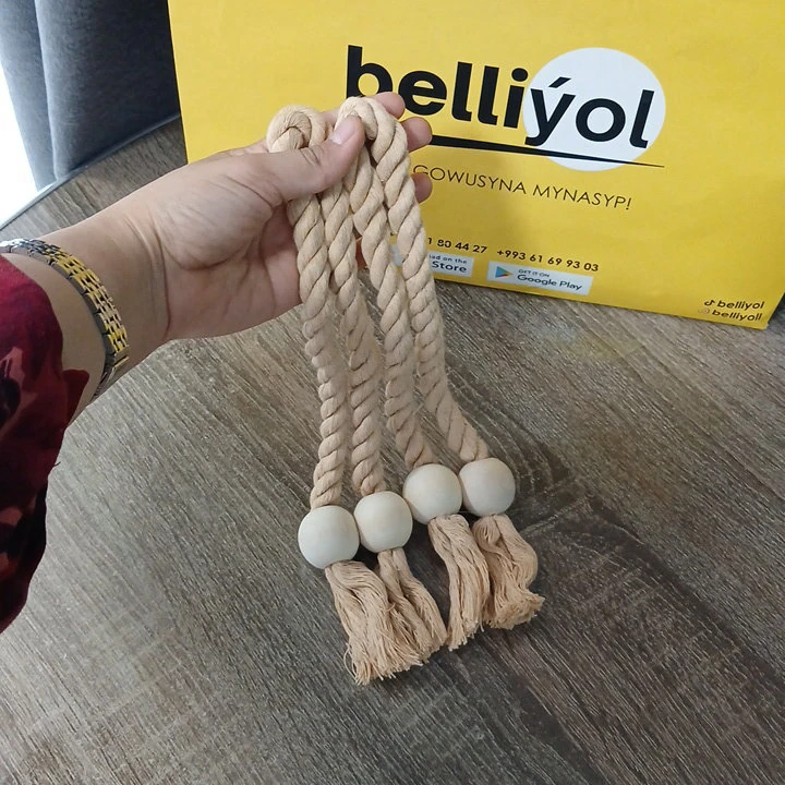 Круглый магнитный держатель для штор, кофейный — 2