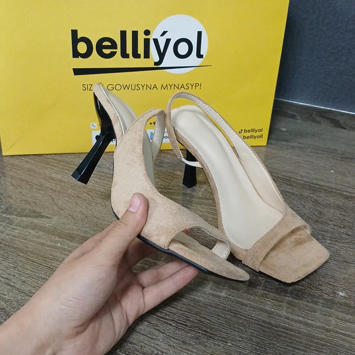 Bež inçe ökjeli açyk köwüş — 3