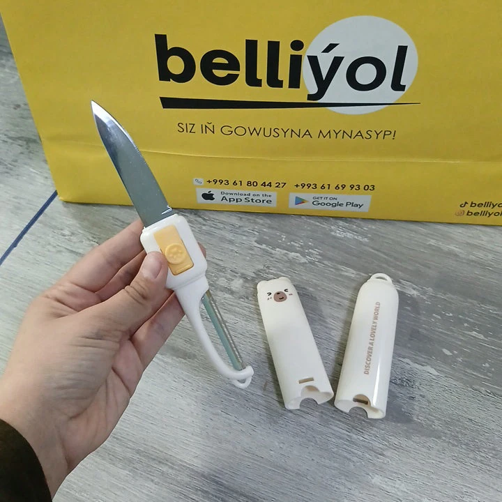 Нож и овощечистка 2 в 1, белые — 2