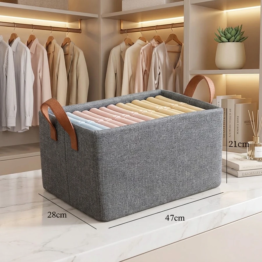 Серая коробка для одежды 47x28x20