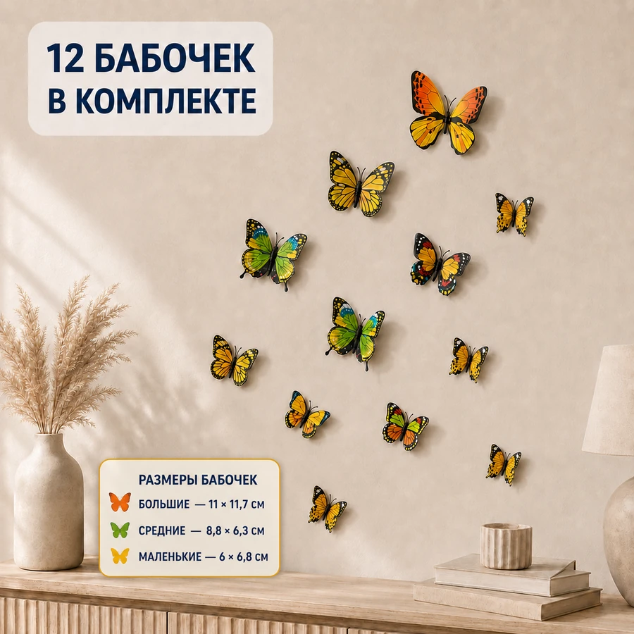 3d-бабочки для декора, py4001